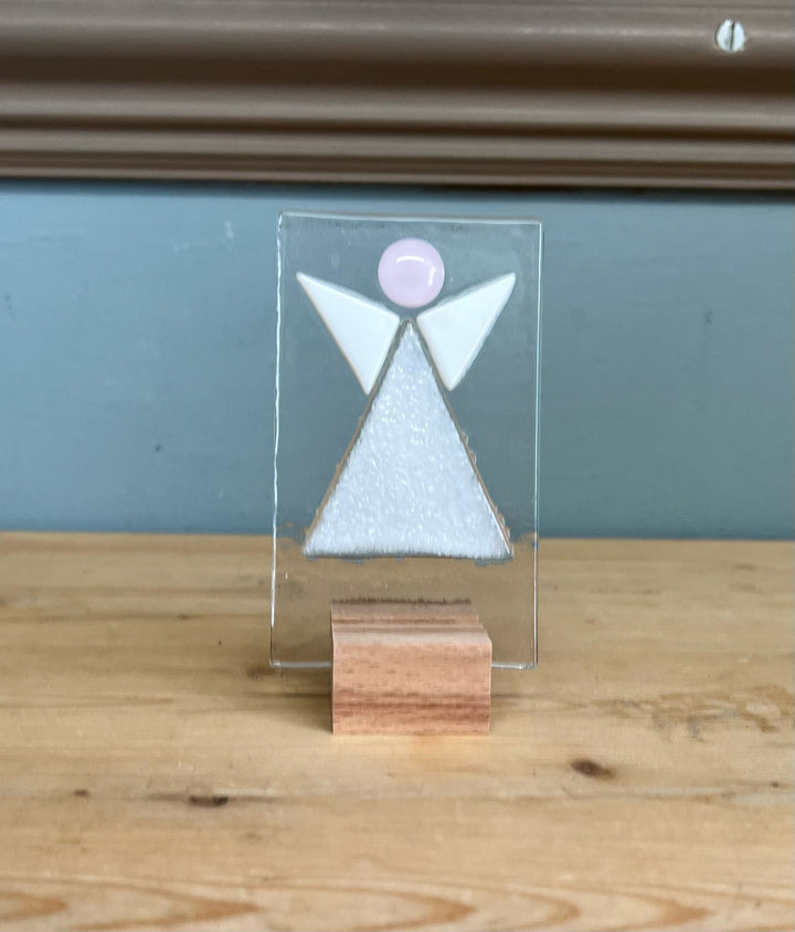Mini Standing Angel Glass Ornaments - Colours Vary