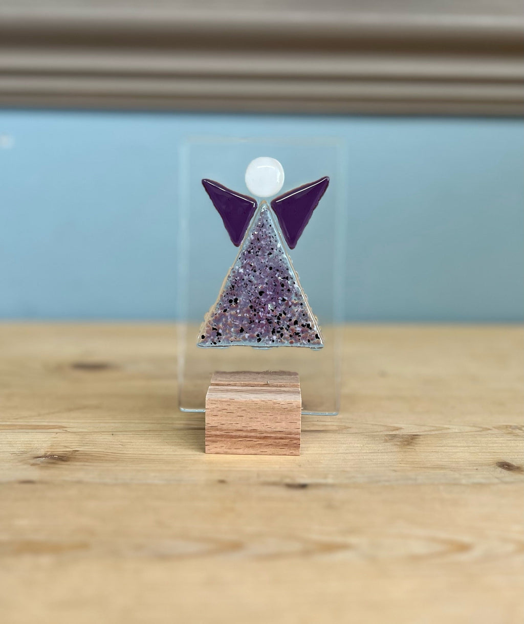 Hand Made Fused Glass Ornament - Angel