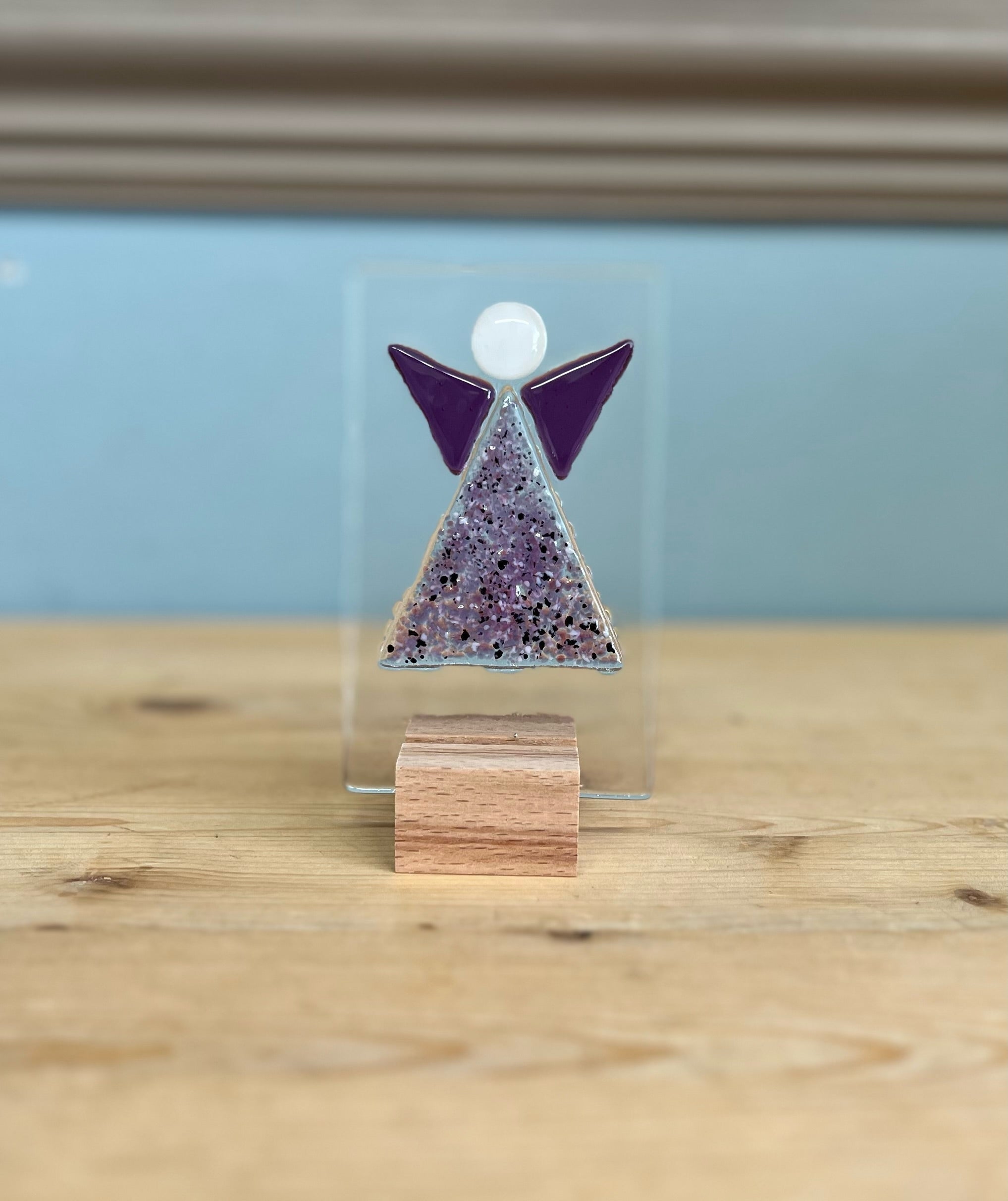 Hand Made Fused Glass Ornament - Angel