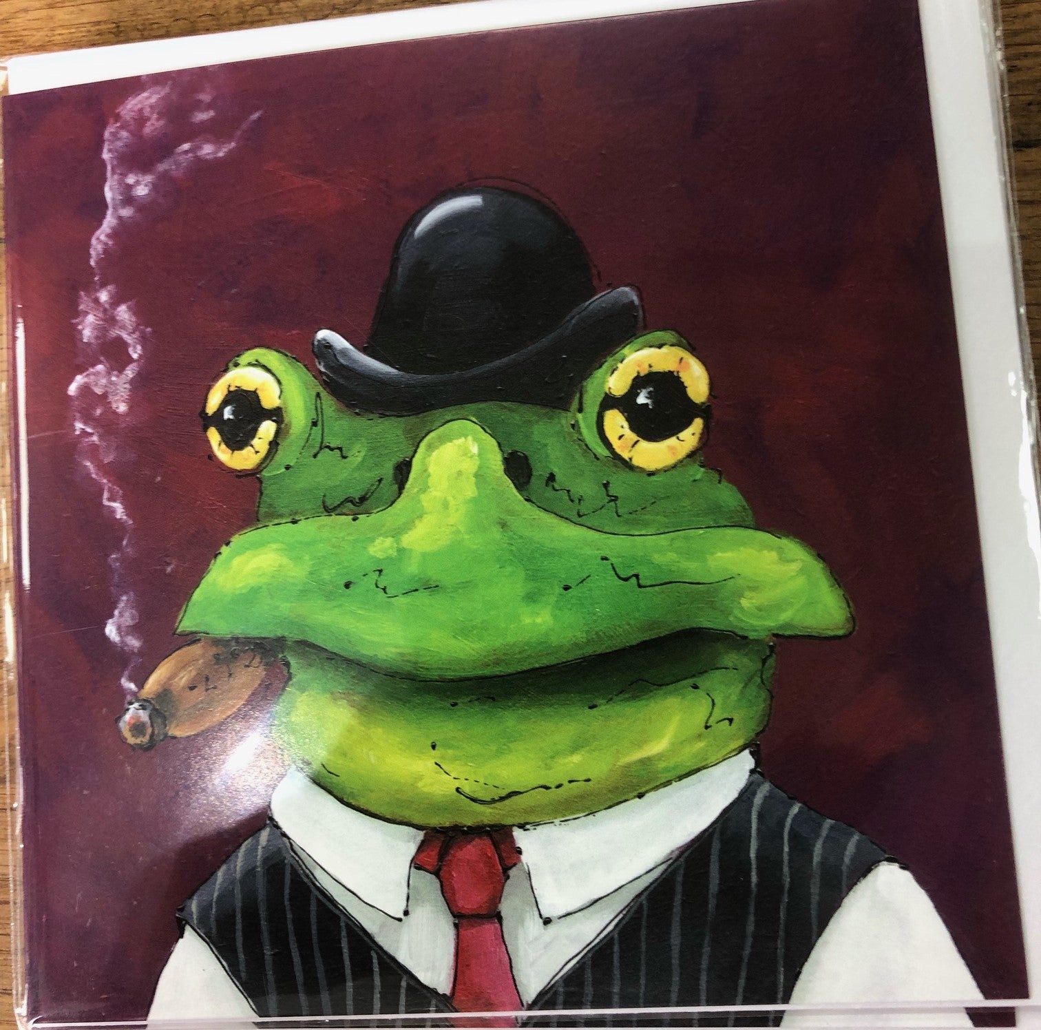 Froggy Banker Greetings Card