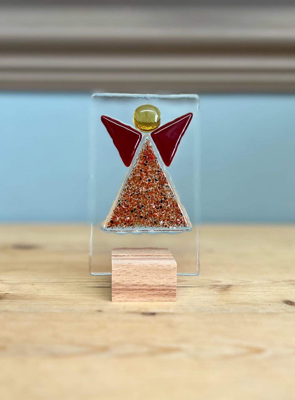 Hand Made Fused Glass Ornament - Angel