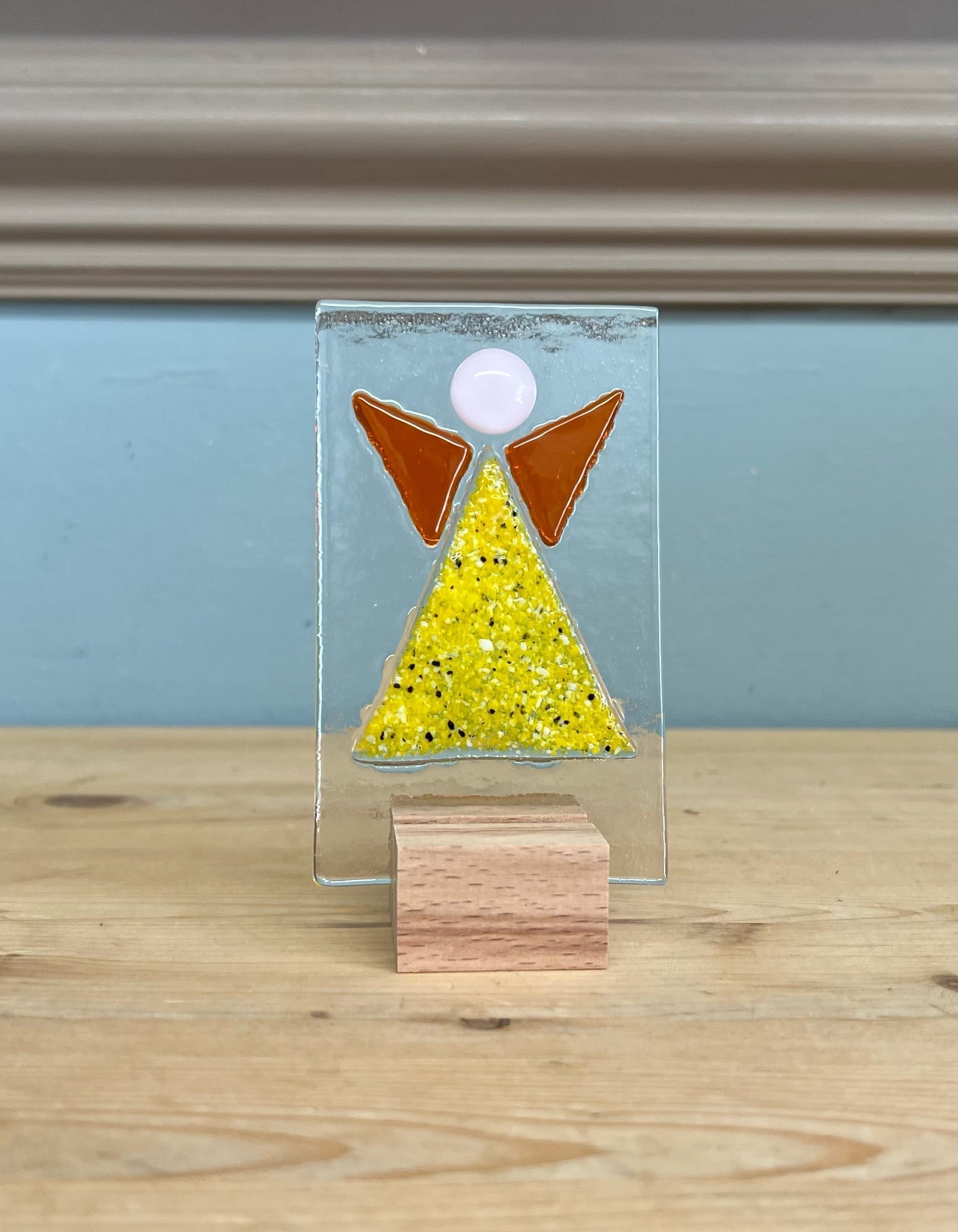 Hand Made Fused Glass Ornament - Angel