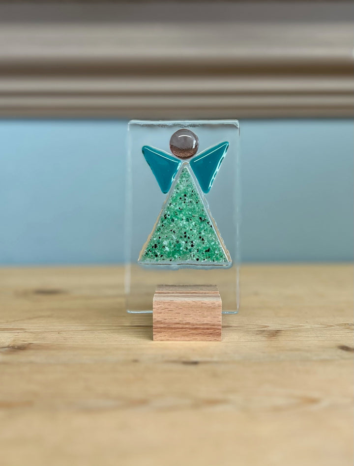 Mini Standing Angel Glass Ornaments - Colours Vary