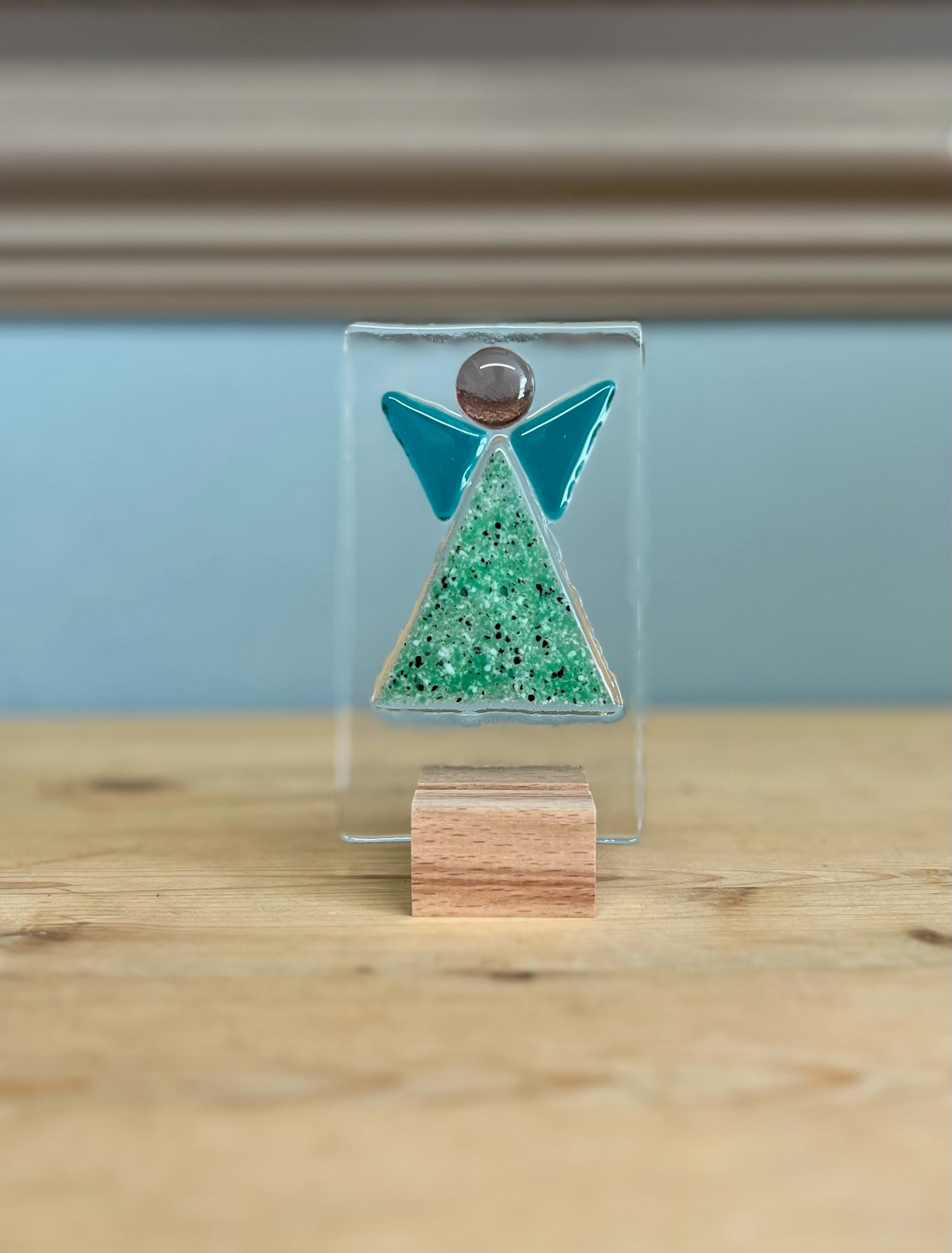 Hand Made Fused Glass Ornament - Angel
