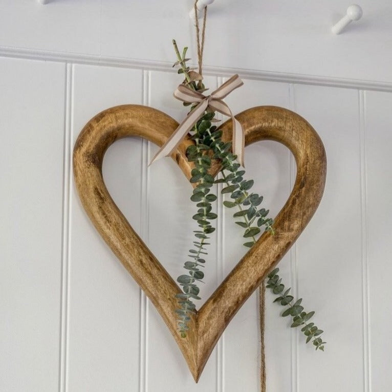 Chunky Wooden Hanging Hearts