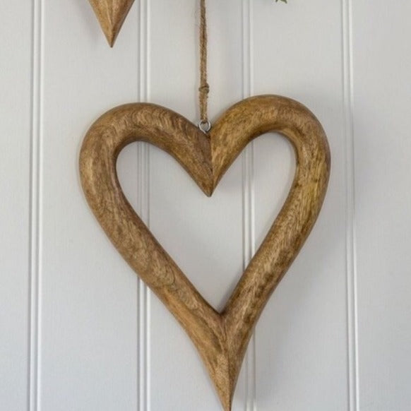 Chunky Wooden Hanging Hearts