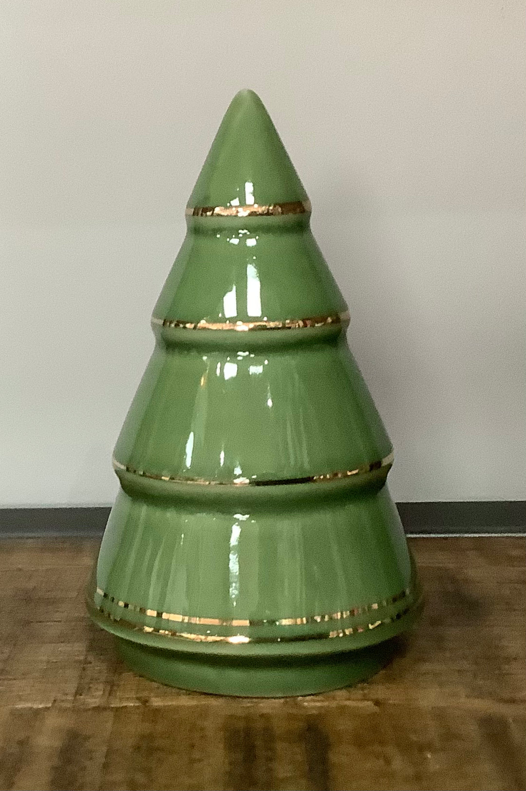 Green & Gold Ceramic Christmas Tree Ornament