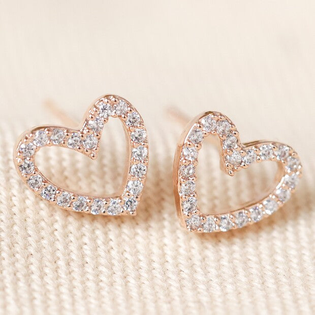 Crystal Heart stud earrings