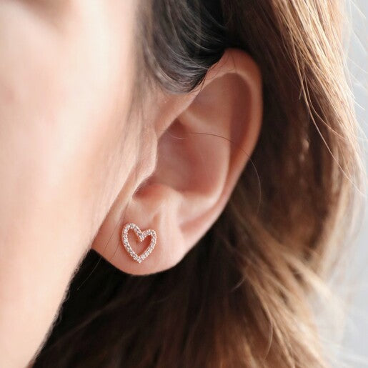 Crystal Heart stud earrings