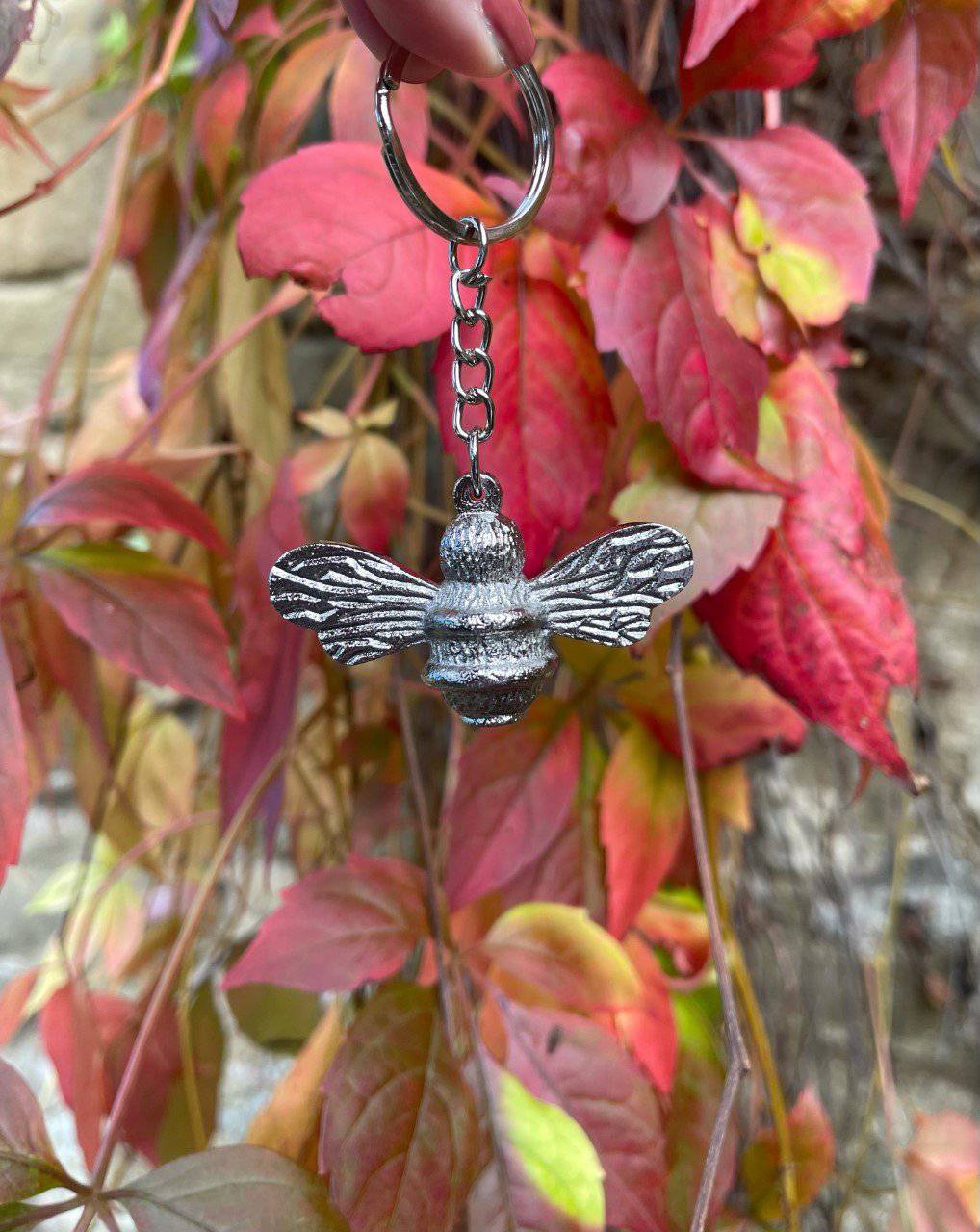 Bee Keyring Nickel finish