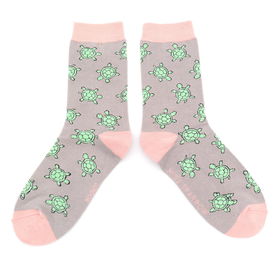 Ladies Bamboo Socks - Cute Turtles