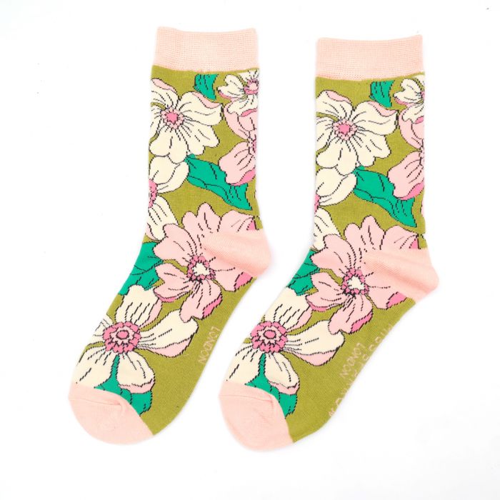 Ladies Bamboo Socks - Flower Power