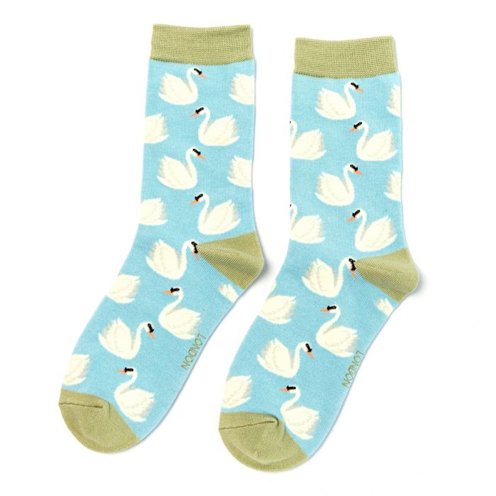 Ladies Bamboo Socks - Swans