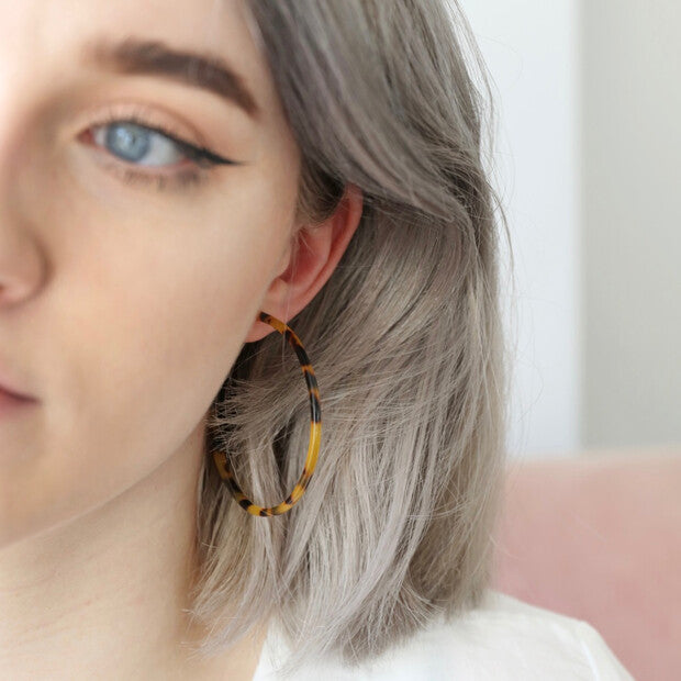 Large Resin Hoop Earrings