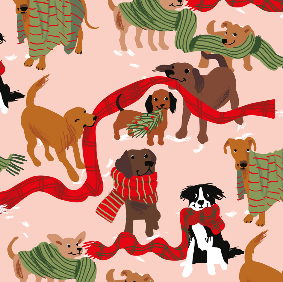 Dogs and Scarves Gift Wrap