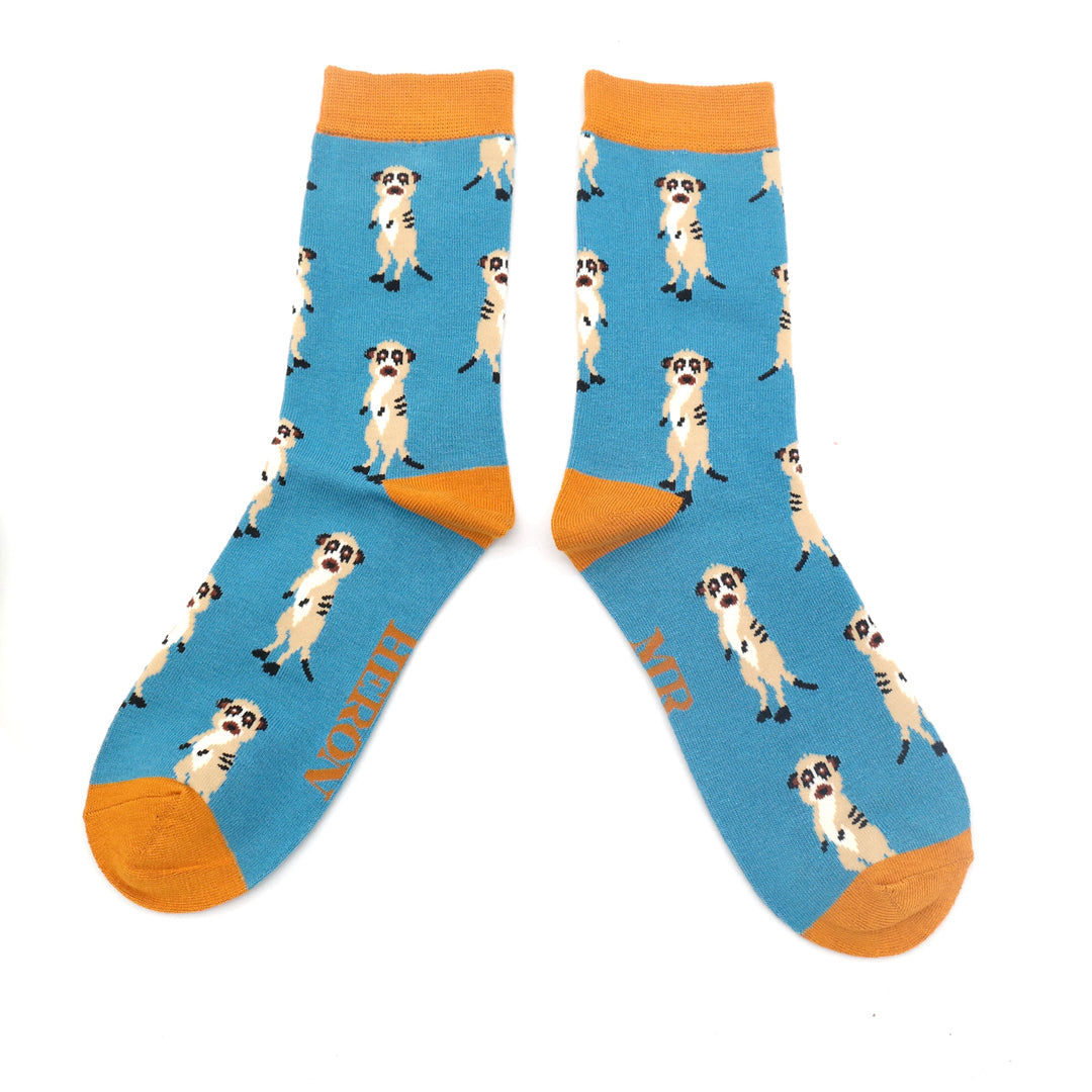 Men's Bamboo Socks - Meerkats