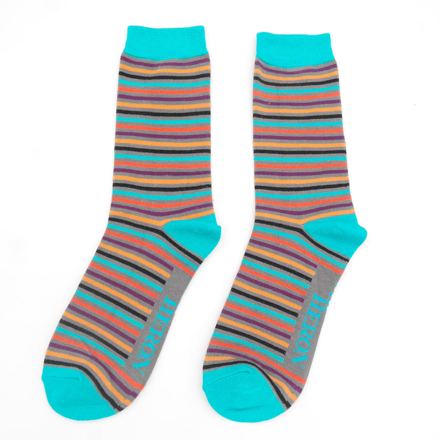 Men's Bamboo Socks - Vibrant Stripes