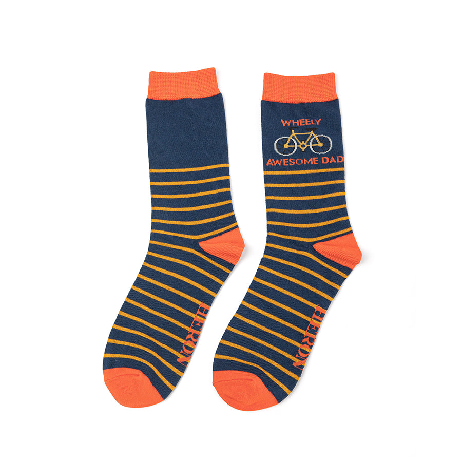 Mens Bamboo Socks - Wheely Awesome Dad
