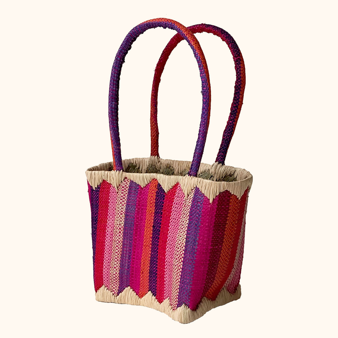 Mini Zaza Bag - Bright Pink Stripes