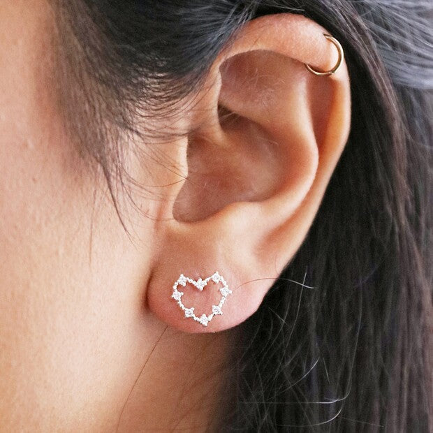 Mismatched Heart Crystal Earrings