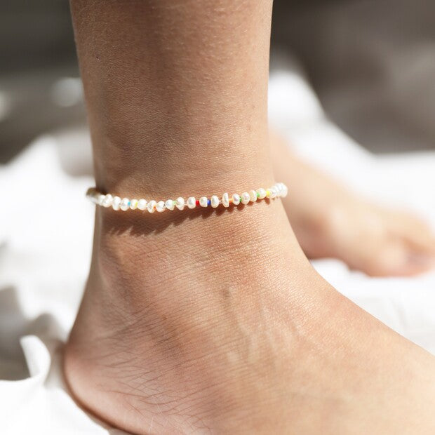 Miyuki Bead and Freshwater Seed Pearl Anklet