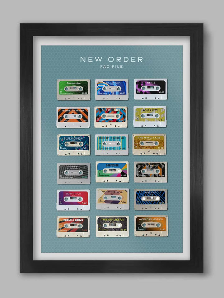 New Order 'FAC File' - A2 Framed Print