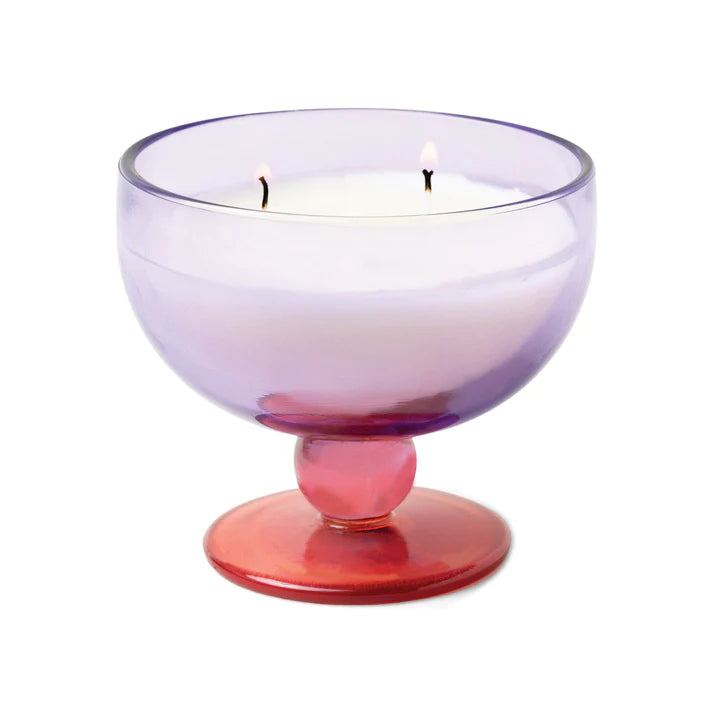 Scented Candle In Tinted Glass Goblet - Pepper & Plum