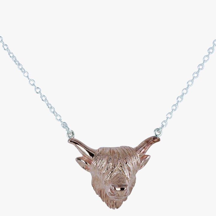 Highland Cow Necklace - Rose Gold