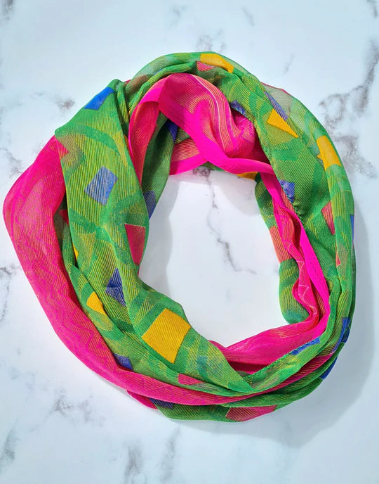 Infinity Scarves - Lime & Pink