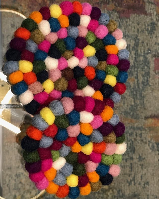 Felted Wool Pot Stand - small ball