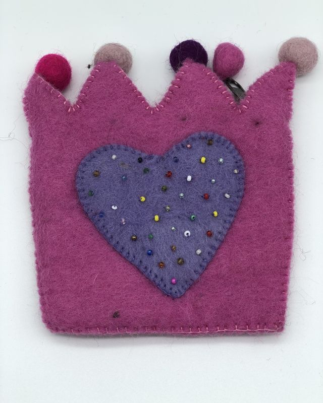 Felted crown Purse