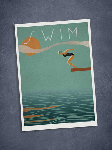 Swim 2 - Greeting Card