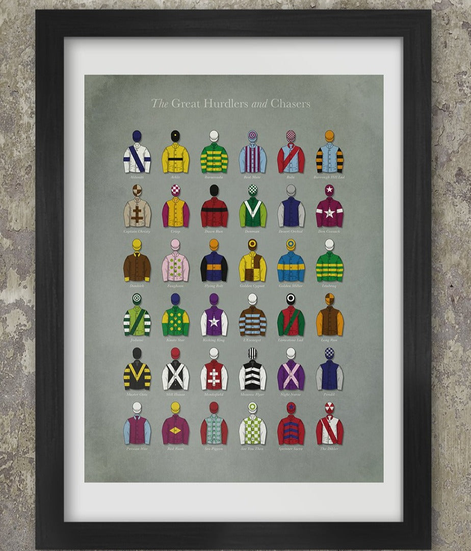 Hurdlers and Chasers - A3 Framed Print