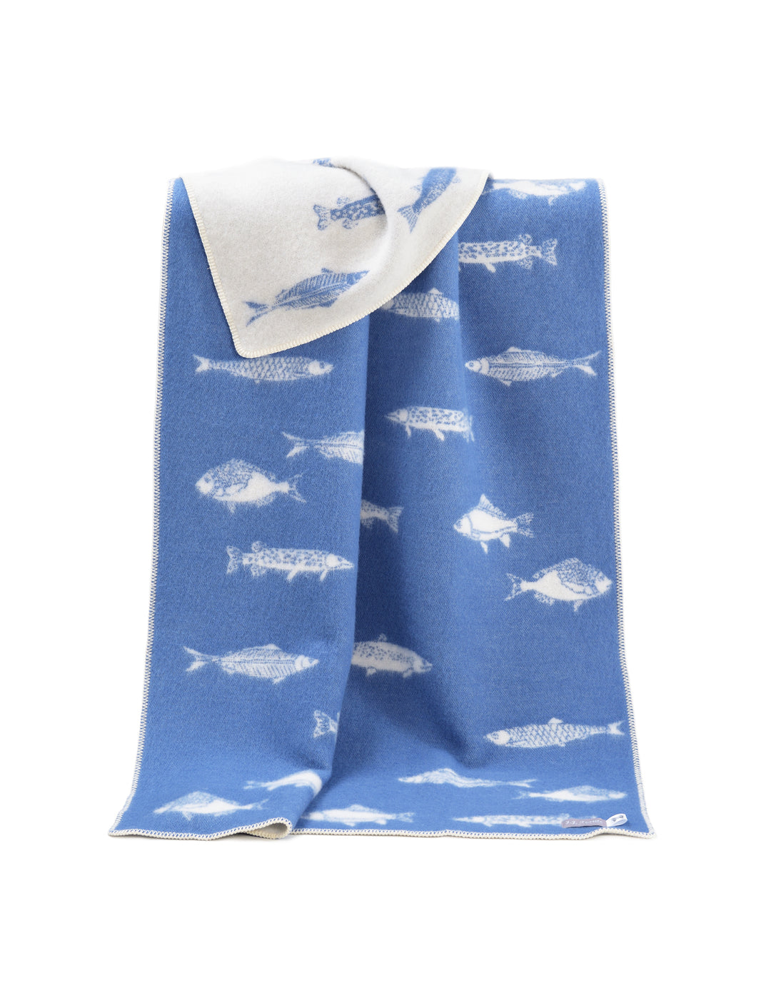 Blue Fish Wool Blanket